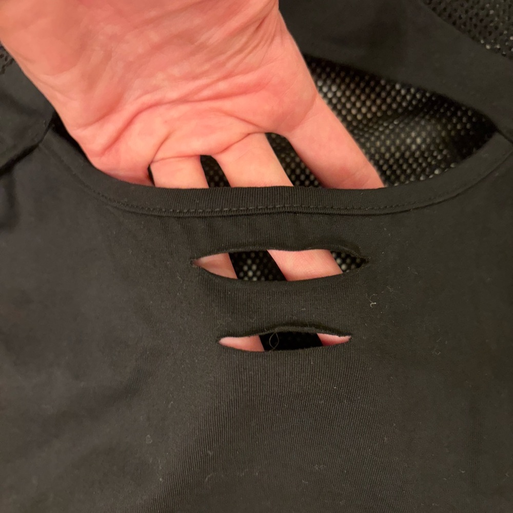 Black Mesh Buckle Top - Picture 6 of 7